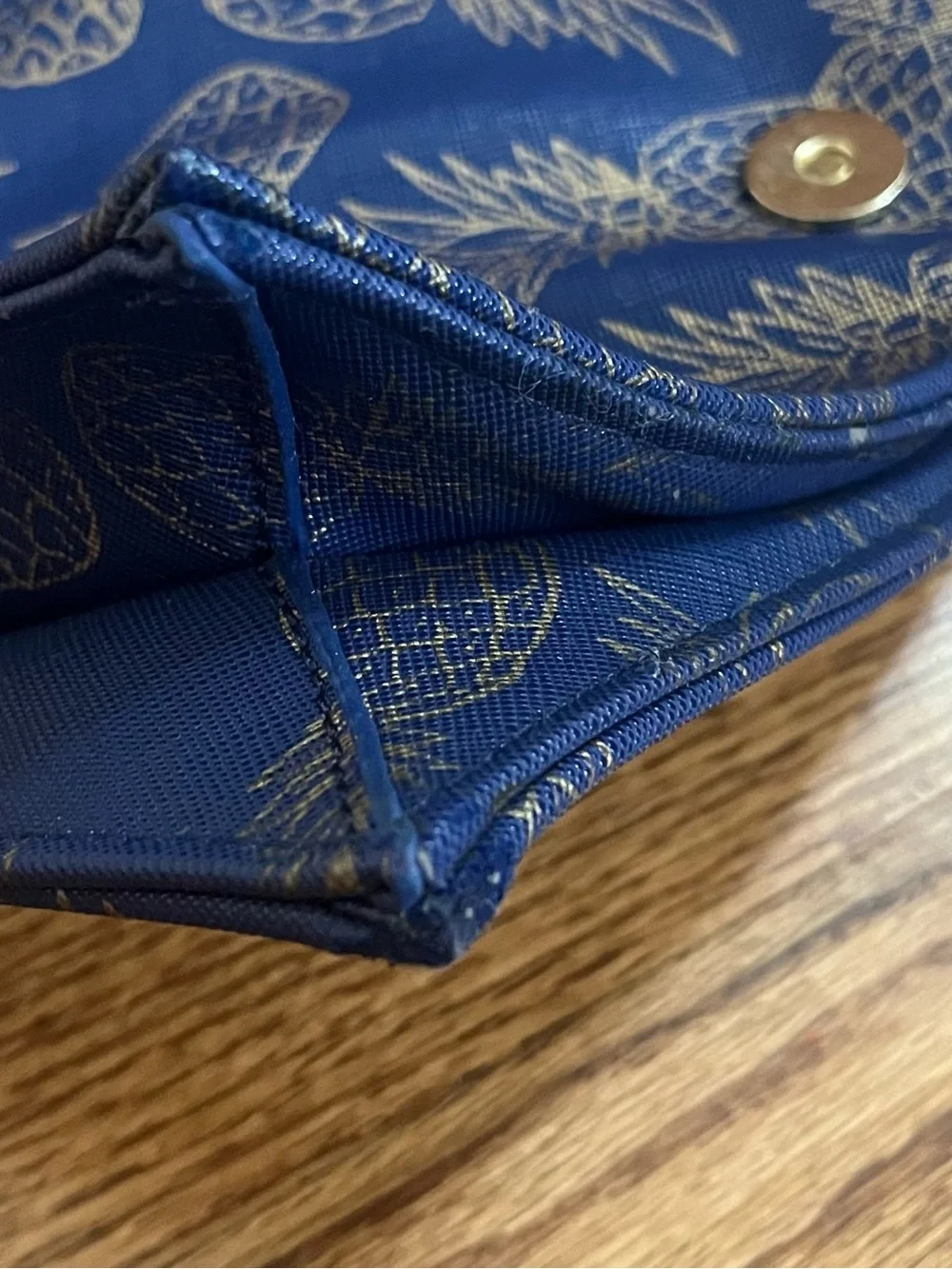 Deux Lux Navy with Gold Foil Pineapple Clutch